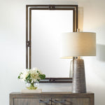 Industrial Rectangular Wall Mirror with Distressed Gunmetal Frame Decorative Accent Mirror for Entryway Living Room - 36"H by One Pixie Street