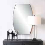 Rectangular Accent Mirror with Matte Black Iron Frame Decorative Wall Mirror for Bathroom Entryway Bedroom - 36"H by One Pixie Street