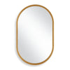 Pill Shape Wall Mirror 35" Brushed Gold Frame