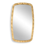Framed Wall Mirror – 38" H Iron & MDF Gold Leaf Frame with Curved Wave Profile and Rounded Corners by One Pixie Street