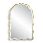 Wall Mirror 36" H Gold Leaf MDF Frame Scalloped Arch Top Beveled Glass Elegant Wall Decor By One Pixie Street