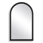 Arched Wall Mirror – 36" H PS Moulding & Aluminum Mirror Black Double-Layer Frame with Rounded Profile by One Pixie Street