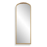 Wall Mirror 59" H Antique Gold Iron Frame Arched Silhouette Sculpted Ornament Classic Wall Decor By One Pixie Street