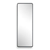 Modern Satin Black Wall Mirror 59"H – Rounded Corner Design