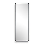 Wall Mirror 59"H Satin Black Iron Frame – Rounded Corner Rectangular Design Modern Decorative Accent By One Pixie Street