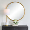 Wall Mirror – Classic Iron With Gold Leaf – 34" Round Wall Mirror by One Pixie Street