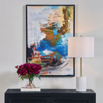 Modern Abstract Canvas Artwork with Black Wood Gallery Frame by Marisol Evora for Living Room Bedroom - 37.25"H by One Pixie Street