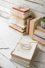 Handcrafted Repurposed Book Bundles – 5" Tall Rustic Decor by Kalalou