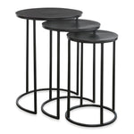 3-Piece Nesting Accent Table Set – Espresso Iron & Aluminum Tables in Graduated Sizes by One Pixie Street