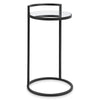 Modern Accent Side Table 25.98" Matte Black Frame Mirrored Top