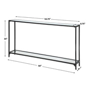 Modern Entryway Console Table with Glass Shelf