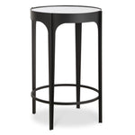 Mirrored Accent Table – 24" H Matte Black Iron Table with Mirrored Top, Modern Decorative End Table By One Pixie Street
