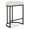 Modern Counter Stool Matte Black Frame Cream Upholstered Seat