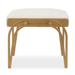 Accent Bench 21.5" H Antique Brushed Brass Iron Frame Light Cream Fabric Cushion Entryway Bench By One Pixie Street