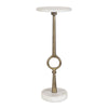 Modern Marble Accent Table 24"H – Antique Brass Frame