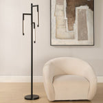 Modern Black Floor Lamp – Integrated LED Light with Three Rotating Arms and Dimmer Control for Living Room or Office 71.5"H by One Pixie Street