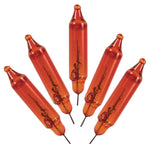 Vickerman W3V1258 Amber Glass Incandescent Mini Bulb With Pinched Base 3.5 Volt 125Ma 500/Bag