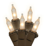 Vickerman W4B1016 100 Clear-Frosted White Mini-Lights On Brown Wire 33' Christmas Light Strand