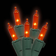 Vickerman W4G1012 100 Amber Mini Light On Green Wire 33' Christmas Light Strand