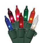 Vickerman W5G0500 50 Multi-Colored Mini Light On Green Wire 23' Christmas Light Strand