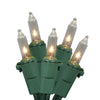 Vickerman W4G0911 100 Clear Mini Light On Green Wire 33' Christmas Light Strand