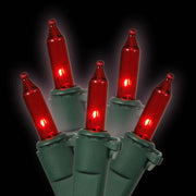 Vickerman W5G0453 50 Red Mini Light On Green Wire 23' Christmas Light Strand