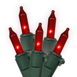 Vickerman W4G1003 100 Red Mini Light On Green Wire 33' Christmas Light Strand