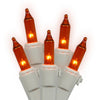 Vickerman W4W0512 50 Amber Mini Light Set On White Wire 16' Christmas Light Strand In Polybag