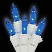 Vickerman W4W1002 100 Blue Mini Light On White Wire 33' Long Christmas Light Strand