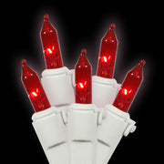 Vickerman W4W0453 50 Red Mini Light Set On White Wire 16' Christmas Light Strand