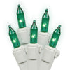 Vickerman W4W0454 50 Green Mini Light Set On White Wire 16' Christmas Light Strand