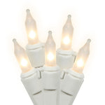 Vickerman W4W1015 100 Frosted White Mini Light On White Wire 33' Long Christmas Light Strand