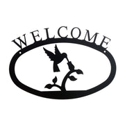 Rustic Hummingbird Welcome Wall Plaque
