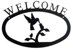 Black Iron Hummingbird Welcome Sign