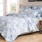 Wedding Ring Twin/XL Coverlet & Pillow Sham Set – Blue, Jacquard Polyester