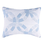 Wedding Ring Blue Jacquard Sham – Reversible Heirloom-Inspired Cotton/Polyester Pillow for Bedroom Bedding by Greenland Home Fashions