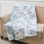 Wedding Ring Blue Throw Blanket – 50"x60", Jacquard Woven 100% Polyester, Soft, Reversible Heirloom-Style Design by Greenland Home Fashions