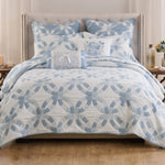 Wedding Ring Blue 3-Piece Coverlet Set – Reversible Jacquard Coverlet & Shams for Bedroom Bedding by Greenland Home Fashions