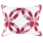 Wedding Ring Red Jacquard Sham – Reversible Heirloom-Inspired Cotton/Polyester Pillow  for Bedroom Bedding by Greenland Home Fashions
