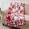 Wedding Ring Red Jacquard Woven Throw – 50"x60", 100% Polyester