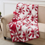 Wedding Ring Red  Throw Blanket – 50"x60", Jacquard Woven 100% Polyester, Soft, Reversible Heirloom-Style Design by Greenland Home Fashions