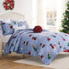 Winter Whiskers Quilt Set – 3-Piece Cat Print Holiday Bedding by Greenland Home