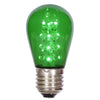 Vickerman XS14P04-5 S14 LED Green Transparent Plastic Bulb E26 Medium Nickel Base 5 Per Pack