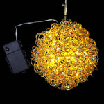 Vickerman X18C1608 Battery Operated 8" Gold Vine Glitter Christmas Ball With 35 Micro Warm White Lights