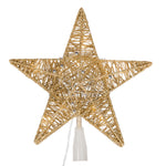 Vickerman X222208 10 Light X 12.5" LED Gold 5 Point Star Tree Top With Warm White LED Mini Lights.