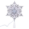 Vickerman X222307 20 Light X 13.5" LED Silver-White Snowflake Tree Top With Warm White LED Mini Lights.