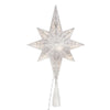 Vickerman X222407 10 Light X 14.5" LED Silver 8 Point Bethlehem Star Tree Top Warm White LED Mini Lights.