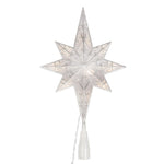 Vickerman X222407 10 Light X 14.5" LED Silver 8 Point Bethlehem Star Tree Top Warm White LED Mini Lights.