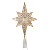 Vickerman X222408 10 Light X 14.5" LED Gold 8 Point Bethlehem Star Tree Top Warm White LED Mini Lights.