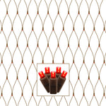 Vickerman X4B2813 150 Red Wide Angle LED Single Mold Christmas Net Light Set Brown Wire